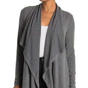 H By Bordeaux BNWOT Grey Cardigan NEW Waterfall Open Front Pockets